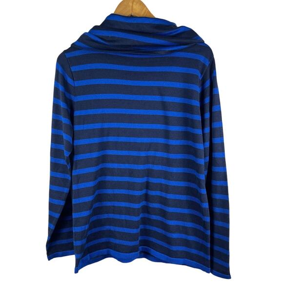 Ralph Lauren Polo Golf Blue Stripes Long Sleeve Cowl Neck Sweater Size Large - Picture 7 of 9